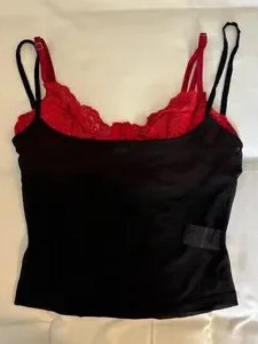 Black and Red Bralette Mesh Crop Top